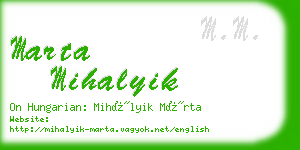 marta mihalyik business card